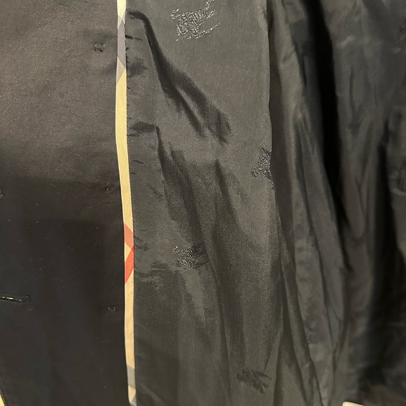 Burberry Navy Double-Breasted Coat with Black Patent Trim - Size 6 - Picture 4 of 12